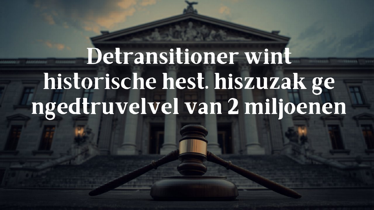 Detransitioner wint historische rechtszaak van 2 miljoen dollar — National Review